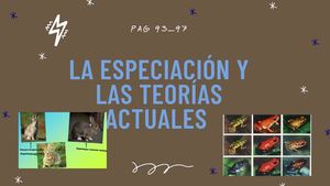 La Especiación Y Lasteorías Actuales