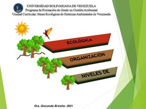 Niveles De Organización Ecológica Gioconda Briceño Abril 2021
