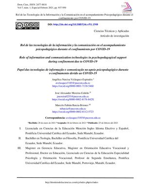 Rol de las tecnologías de la información y la comunicación en el acompañamiento psicopedagógico durante el confinamiento por COVID-19