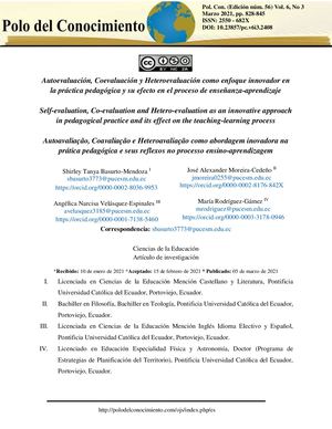 Autoevaluación, Coevaluación Y Heteroevaluación Como Enfoque Innovador En La Práctica Pedagógica Y Su Efecto En El Proceso De Enseñanza Aprendizaje