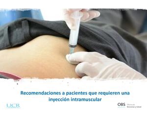 Recomendaciones A Pacientes Que Requieren Una Inyección Intramuscular