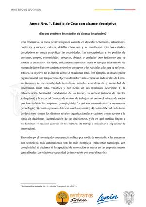 Anexo 1 Estudio De Caso Con Alcance Descriptivo