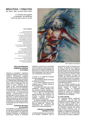 Médiation Formation Santé Mentale