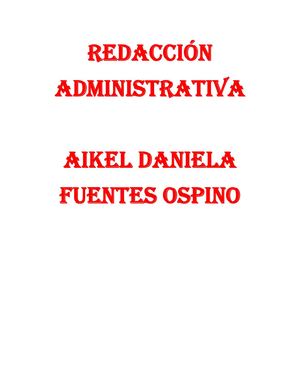 Redacción Administrativa De Aikel Daniela Fuentes