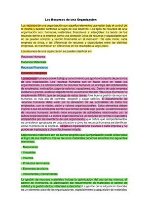 Los Recursos De Una Organización