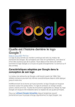 Connaitre l'histoire Derrière Le Logo Google