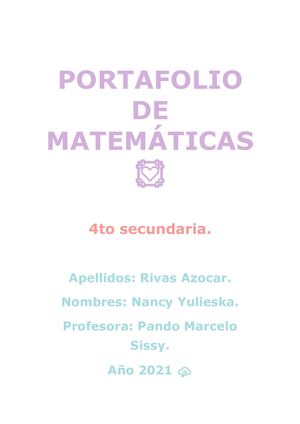 Mi Portafolio De Matemáticas ????