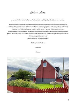 Vegleiðing til Fíustovu