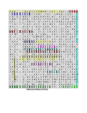 Sopa De Letras Estudiantes Etica 2021 Por Terminar