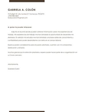 Carta De Representacion