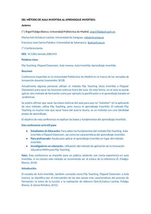 Unidad 2 Del Metodo De Aula Invertida Al Aprendizaje Invertido Convertido