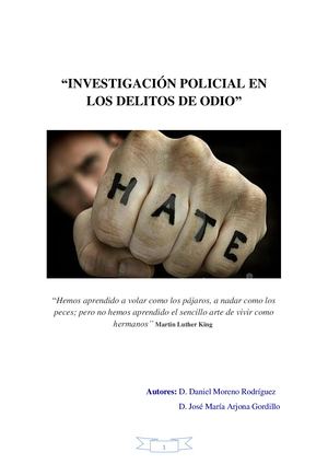 895 INVESTIGACIÓN POLICIAL EN LOS DELITOS DE ODIO