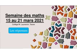 Enigmes Corrigées Semaine Des Maths 2021