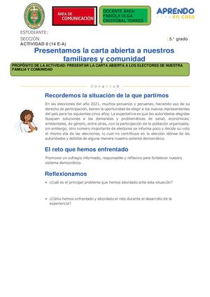 Actividad 8 (14) E A Comunicacion 5to