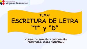 Clase 6 Escritura De La Letra D Y T