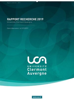 Rapport Recherche UCA 2019