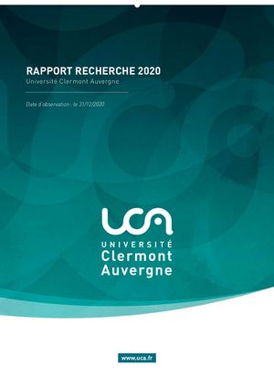 Rapport Recherche UCA 2020