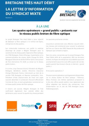 Lettre d'information Bretagne Très Haut Débit
