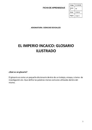 Glosario Ilustrado Instrucciones Y Rúbrica