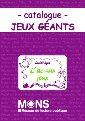 Catalogue jeux géants - Ludothèque L'île aux jeux - avril 2021