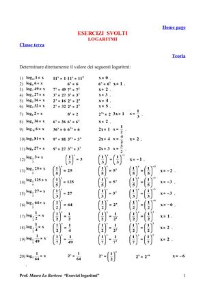 Esercizisvoltilogaritmi