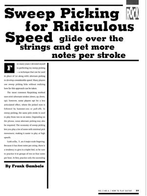 Guitar Lesson Frank Gambale Book Of Sweep Picking