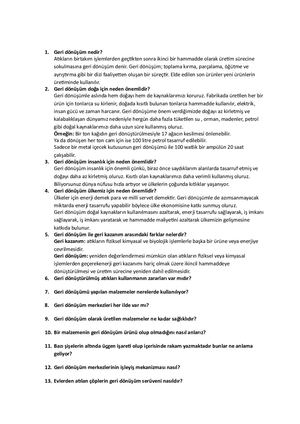 Geri Dönüşüm Nedir