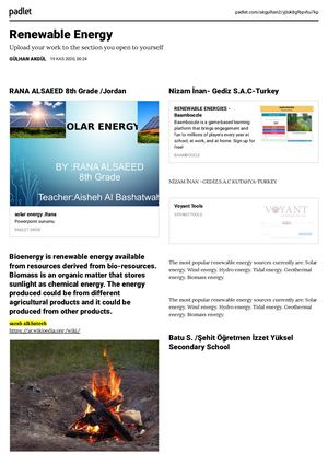 Students' works on Renewable Energy