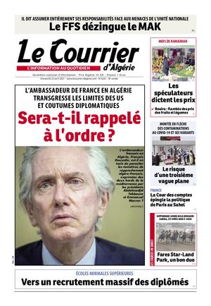 Le Courrier d'Algérie du dimanche 25 avril 2021