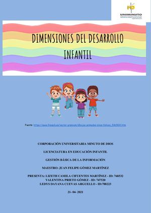 Dimensiones Del Desarrollo Infantil
