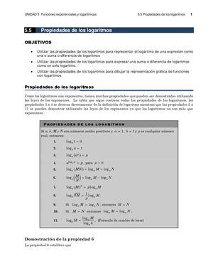 5 5 Propiedades De Los Logaritmos