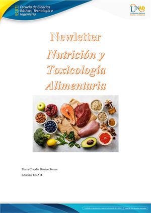 Newsletter Nutrición Y Toxicología