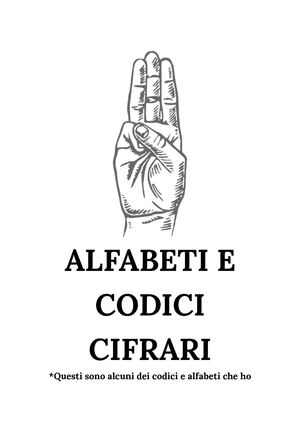 Alfabeti e codici cifrari.