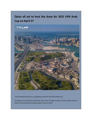Qatar all set to draw for 2021 Fifa Arab Cup | World Cup Reforms