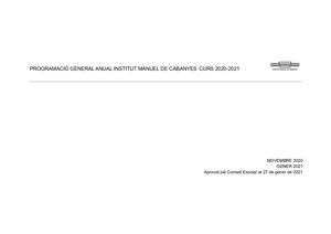 Programació Anual General 2020-2021 Institut Manuel De Cabanyes Curs 2020 2021