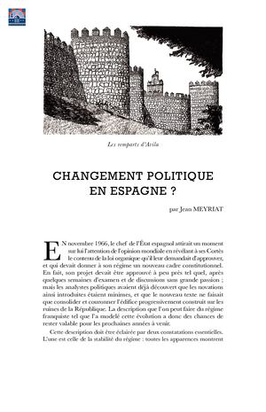 Meyriat - Changement politique en Espagne (janvier 1969)