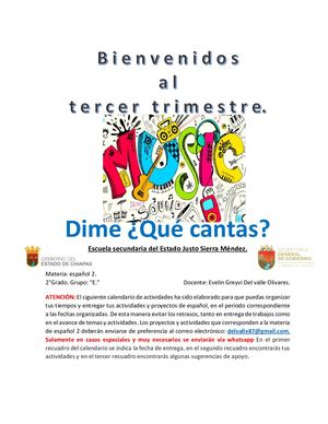 Cronograma I De Actividades Tercer Trimestre