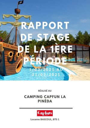 Rapport De Stage Tp 1 Le Plan De Marcheage