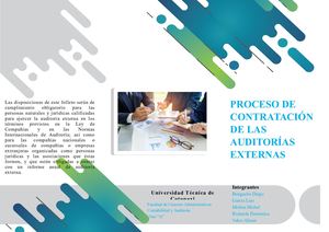 PROCESO DE CONTRATACIÓN DE AUDITORÍA EXTERNA EN EL ECUADOR