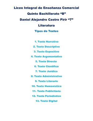 Tipos De Textos
