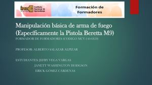 Manipulacion Basica De Arma De Fuego Beretta M9