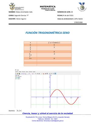 Funciónes Trigonométricas