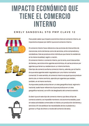 Ensayo Sobre El Impacto Económico Que Tiene El Comercio Interno Emely Sandoval 5to PMP