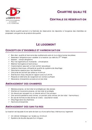 Charte Qualite Oitt Grand Dax