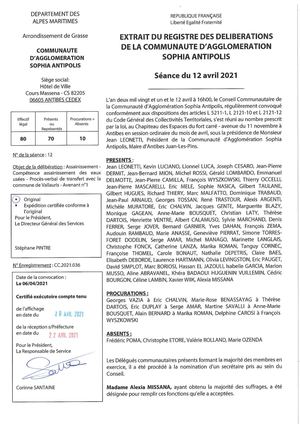 CC 2021 036 DEA - Compétence Assainissement - PV De Transfert Vallauris - Av 1