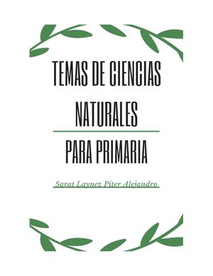 Tema de ciencias naturales para primaria