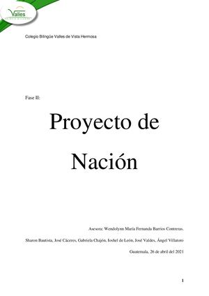 Proyecto De Nación José Pablo Cáceres García