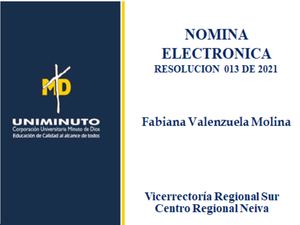 Nomina Electronica – Resolucion 013 2021