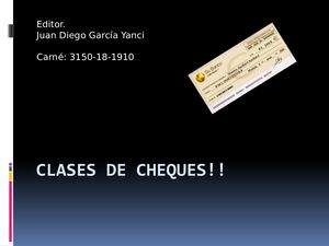 Clases De Cheques!!