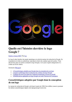 C'est quoi l'histoire derrière le logo Google